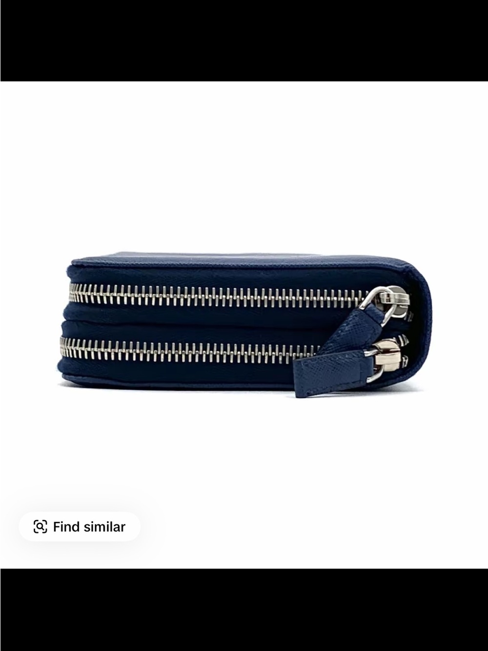 Prada Blue Saffiano Zip-Around Wallet - Picture 2 of 6